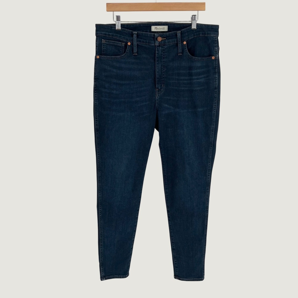 Madewell Women High-Rise Skinny Jeans Size 33 Blue Stretch Denim Womens Size 33